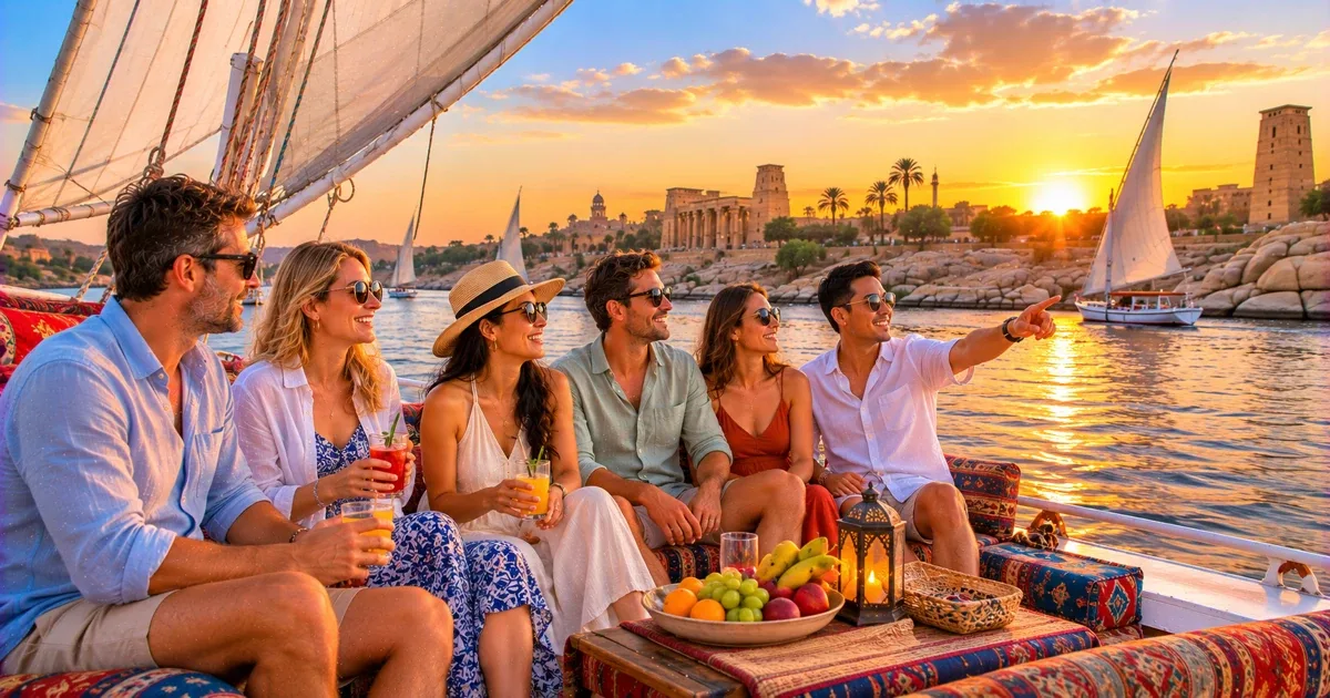 Aswan sunset felucca cruise on the Nile