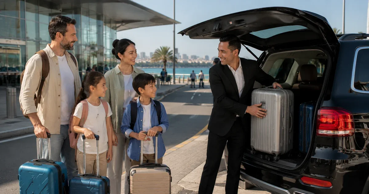 Family airport transfer with luggage comfort in Alexandria